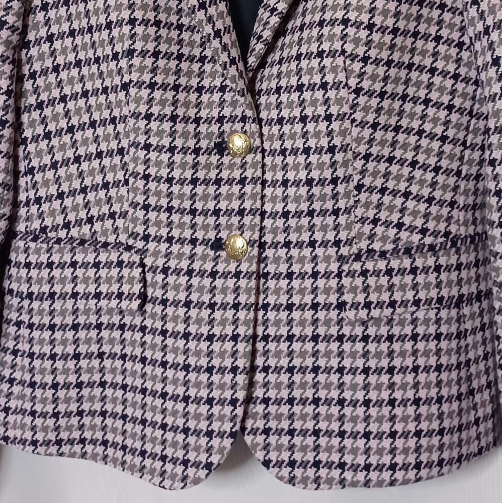J.CREW Women's Wool Blend Houndstooth Blazer. Size 4 - Picture 6 of 16